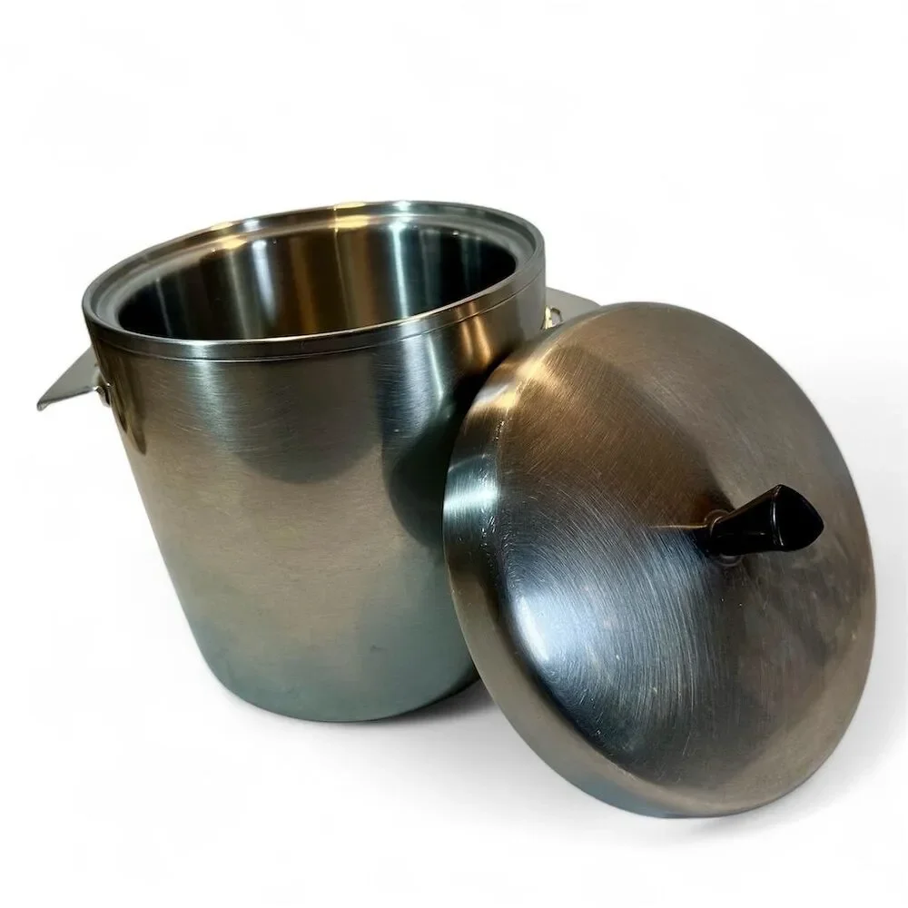 1950's West Bend Ice Butler Stainless Steel Insulated Ice Bucket 4qts